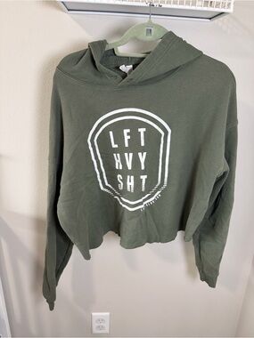 Bella Canvas Olive Green Pullover with White Graphic